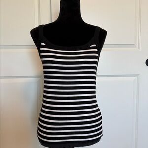 GAP Black & White Striped Ribbed Tank - Women